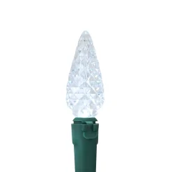 Online 200-Count Pure White LED Faceted C6 Christmas Lights, 66.25 ft Green Wire C5 & C6 Lights