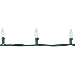 Online 200-Count Pure White LED Faceted C6 Christmas Lights, 66.25 ft Green Wire C5 & C6 Lights