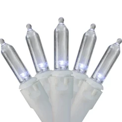 Clearance 35-Count Pure White LED Mini Christmas Light Set - 11.25ft White Wire Led