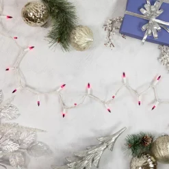 Hot 35-Count Purple Mini Christmas Light Set, 7ft White Wire Incandescent