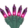 Outlet 50-Count Purple Mini Christmas Light Set, 24.5ft Green Wire Incandescent