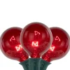 Discount 10-Count Red G50 Globe Christmas Patio Lights- 9ft, Green Wire Globes