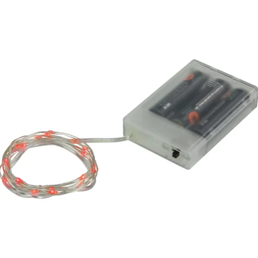 Discount 20-Count Red LED Micro Fairy Christmas Lights - 6ft, Copper Wire Fairys