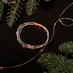 Online 50-Count Red LED Micro Fairy Christmas Lights - 16ft, Copper Wire Fairys