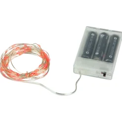 Online 50-Count Red LED Micro Fairy Christmas Lights - 16ft, Copper Wire Fairys