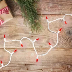 Sale 100-Count Red LED Mini Christmas Lights, 33ft White Wire Led