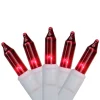 Hot 100-Count Red Mini Christmas Light Set, 49.6ft White Wire Incandescent