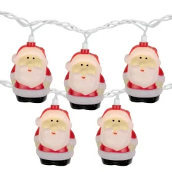 Online 10-Count Santa Claus Christmas Light Set, 6ft Green Wire Novelty