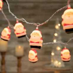 Online 10-Count Santa Claus Christmas Light Set, 6ft Green Wire Novelty