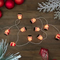 Online 10-Count Santa Claus Christmas Light Set, 6ft Green Wire Novelty