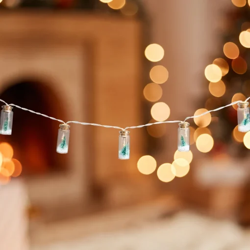 Best 10-Count Tree in a Bottle Christmas String Lights - LED Warm White - 3' Clear Wire Battery Operated