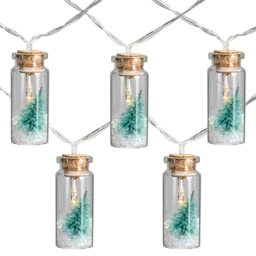 Best 10-Count Tree in a Bottle Christmas String Lights - LED Warm White - 3' Clear Wire Battery Operated