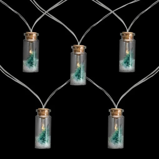 Best 10-Count Tree in a Bottle Christmas String Lights - LED Warm White - 3' Clear Wire Battery Operated