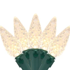 Best 200-Count Warm White LED Faceted C6 Christmas Lights, 66.25 ft Green Wire C5 & C6 Lights