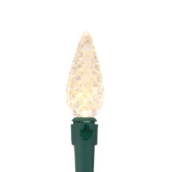 Best 200-Count Warm White LED Faceted C6 Christmas Lights, 66.25 ft Green Wire C5 & C6 Lights