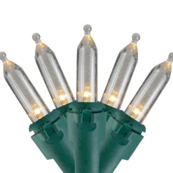 Online 100-Count Warm White LED Mini Christmas Lights, 33ft Green Wire Led