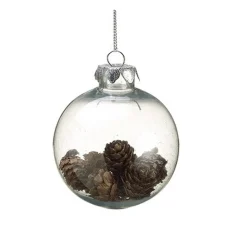 Hot Country Cabin Clear Plastic Mini Pine Cone Filled Christmas Ball Ornament 3.5" (88 mm) Garden & Floral