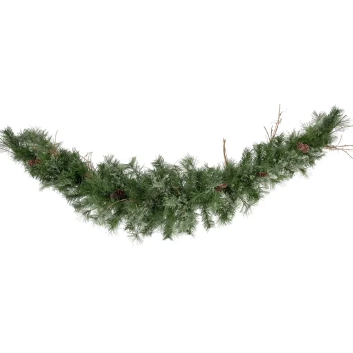 New Country Mixed Pine with Pinecones Artificial Christmas Garland - 6' x 9" - Unlit Unlit