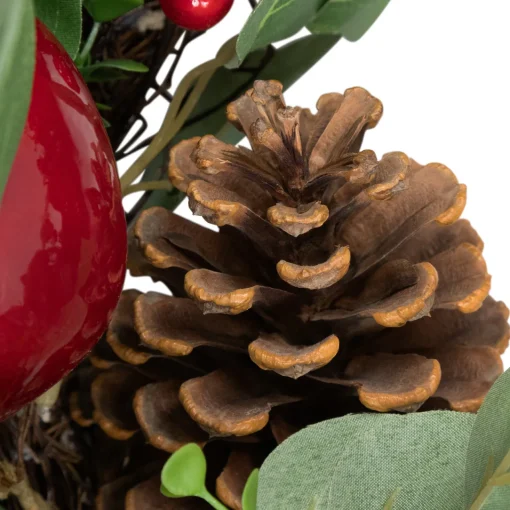 Online Crabapple and Berries Boxwood and Pine Artificial Christmas Wreath - 26" - Unlit Unlit