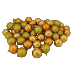 Hot 60ct Antique Gold Shatterproof 4-Finish Christmas Ball Ornaments 2.5" (60mm) Shatterproof Balls|Ball Ornaments