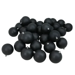 Online 32ct Black Shatterproof Matte Christmas Ball Ornaments 3.25" (80mm) Shatterproof Balls|Ball Ornaments