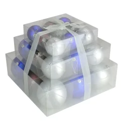 Discount 27ct Blue and Brown Shatterproof Matte Christmas Ball Ornaments 4" (100mm) Shatterproof Balls|Ball Ornaments