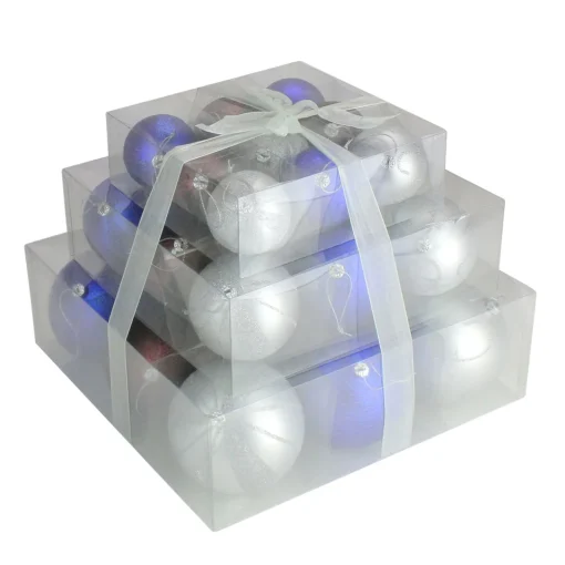 Discount 27ct Blue and Brown Shatterproof Matte Christmas Ball Ornaments 4" (100mm) Shatterproof Balls|Ball Ornaments