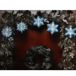 Best 10ct Blue and White Snowflake Christmas Light Set – 4.5-Feet, White Wire Novelty