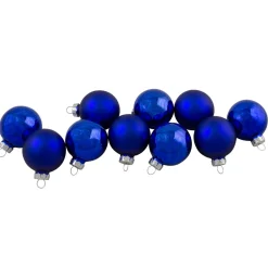 Online 10ct Blue 2-Finish Glass Christmas Ball Ornaments 1.75