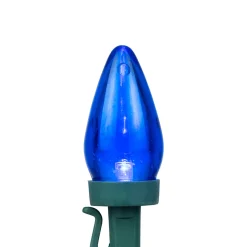 25ct Blue LED C7 Christmas Lights - 17ft Green Wire C7 & C9 Lights