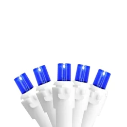 Hot 100ct Blue LED Wide Angle Icicle Christmas Lights, 5.5 ft White Wire Icicles