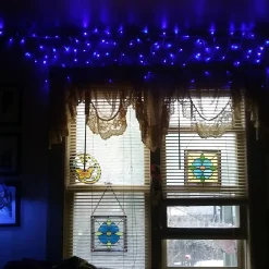 Hot 100ct Blue LED Wide Angle Icicle Christmas Lights, 5.5 ft White Wire Icicles