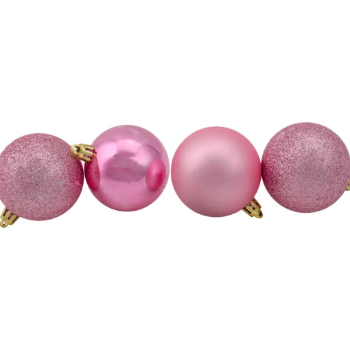 60ct Bubblegum Pink Shatterproof 4-Finish Christmas Ball Ornaments 2.5" (60mm) Shatterproof Balls|Ball Ornaments