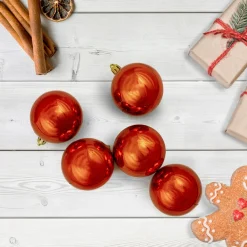 Hot 60ct Burnt Orange Shatterproof Shiny Christmas Ball Ornaments 2.5" (60mm) Shatterproof Balls|Ball Ornaments