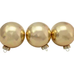 Discount 6ct Champagne Gold 2-Finish Glass Ball Christmas Ornament Set 3.25