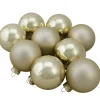 Online 9ct Champagne Gold 2-Finish Glass Christmas Ball Ornaments 2.5" (65mm) Glass