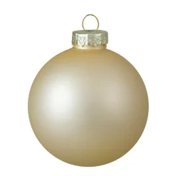 Online 9ct Champagne Gold 2-Finish Glass Christmas Ball Ornaments 2.5
