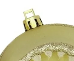 New 5ct Champagne Gold Retro Reflector Shatterproof Christmas Ball Ornaments 3.25" (80mm) Shatterproof Balls|Ball Ornaments