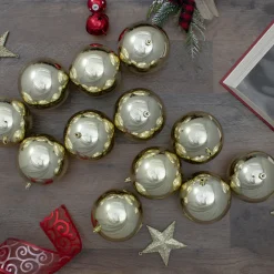 Best 12ct Champagne Gold Shatterproof Shiny Christmas Ball Ornaments 4" (100mm) Shatterproof Balls|Ball Ornaments