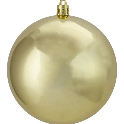 Best 12ct Champagne Gold Shatterproof Shiny Christmas Ball Ornaments 4" (100mm) Shatterproof Balls|Ball Ornaments