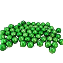 Discount 60ct Christmas Green Shatterproof Shiny Christmas Ball Ornaments 2.5" (60mm) Shatterproof Balls|Ball Ornaments