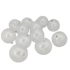 Discount 12ct Clear Shatterproof Shiny Christmas Ball Ornaments 4" (100mm) Shatterproof Balls|Ball Ornaments