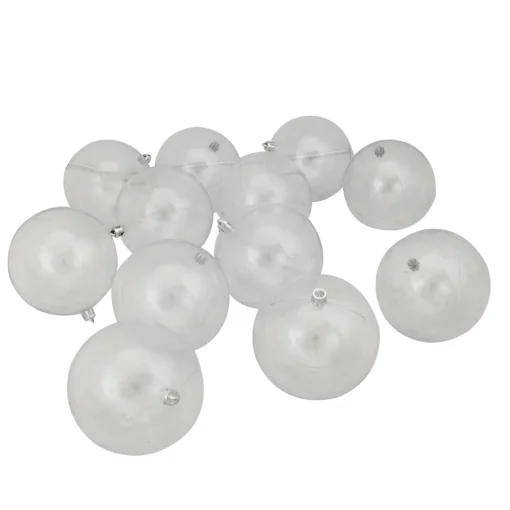 Discount 12ct Clear Shatterproof Shiny Christmas Ball Ornaments 4" (100mm) Shatterproof Balls|Ball Ornaments