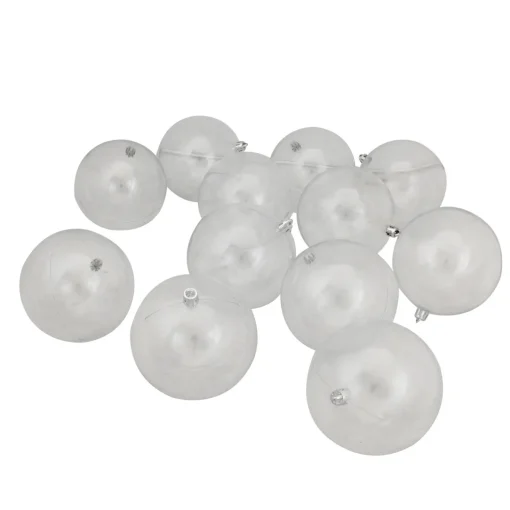 Discount 12ct Clear Shatterproof Shiny Christmas Ball Ornaments 4" (100mm) Shatterproof Balls|Ball Ornaments