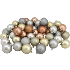 New 60ct Earth Tone Shatterproof 3-Finish Christmas Ball Ornaments 2.5" (60mm) Shatterproof Balls|Ball Ornaments