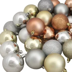 New 60ct Earth Tone Shatterproof 3-Finish Christmas Ball Ornaments 2.5" (60mm) Shatterproof Balls|Ball Ornaments