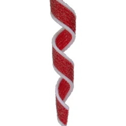 Clearance 6ct Frosted Red and White Candy Twist Christmas Ornaments 9