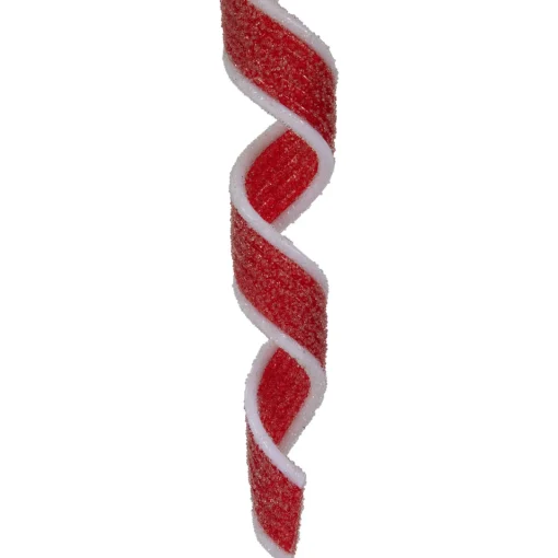 Clearance 6ct Frosted Red and White Candy Twist Christmas Ornaments 9" Food & Beverage