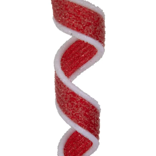 Clearance 6ct Frosted Red and White Candy Twist Christmas Ornaments 9" Food & Beverage