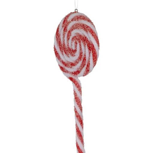 New 6ct Frosted Red and White Lollipop Christmas Ornaments 6" Food & Beverage